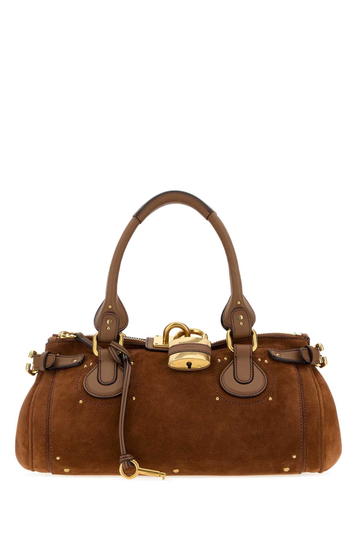 CHLOE Chloe Women Brown Suede Paddington Shopping Bag