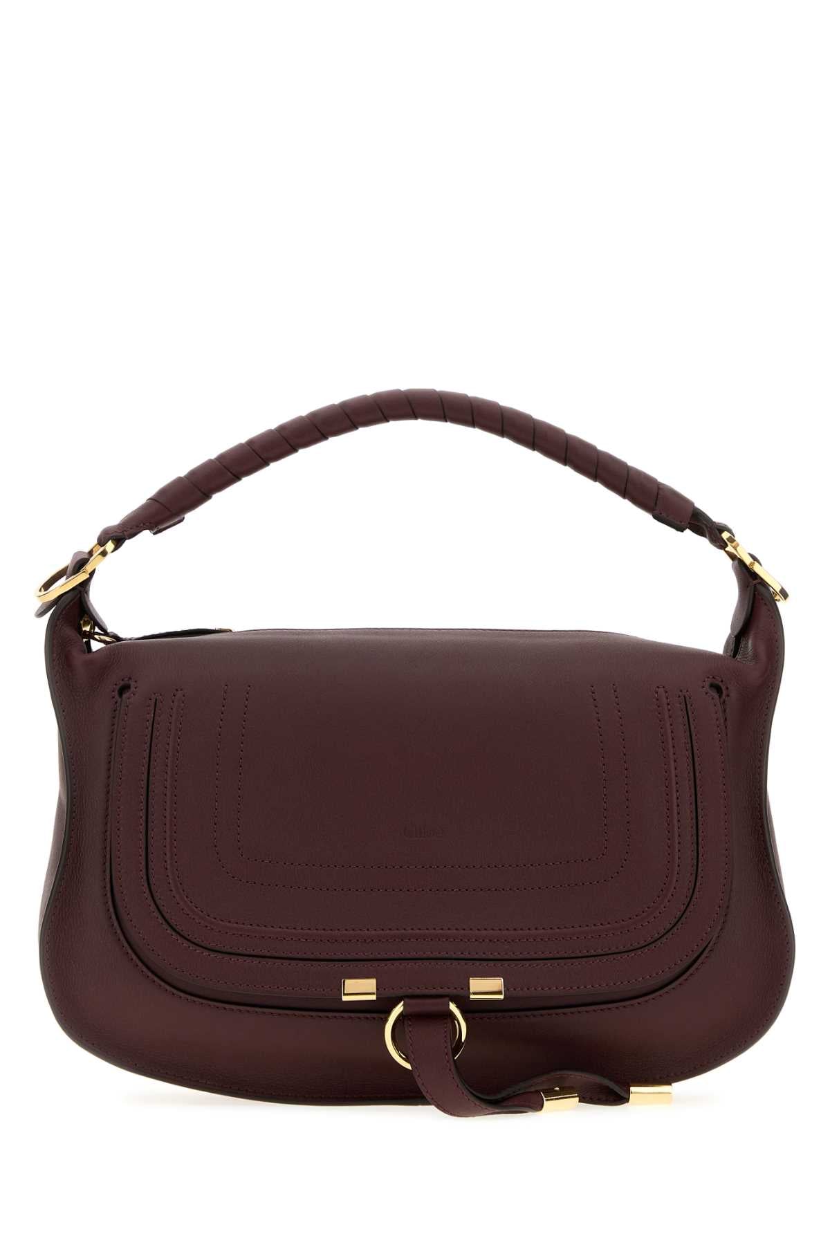 CHLOE Chloe Women Aubergine Leather Small Marcie Shoulder Bag