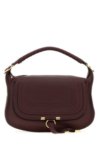 CHLOE Chloe Women Aubergine Leather Small Marcie Shoulder Bag