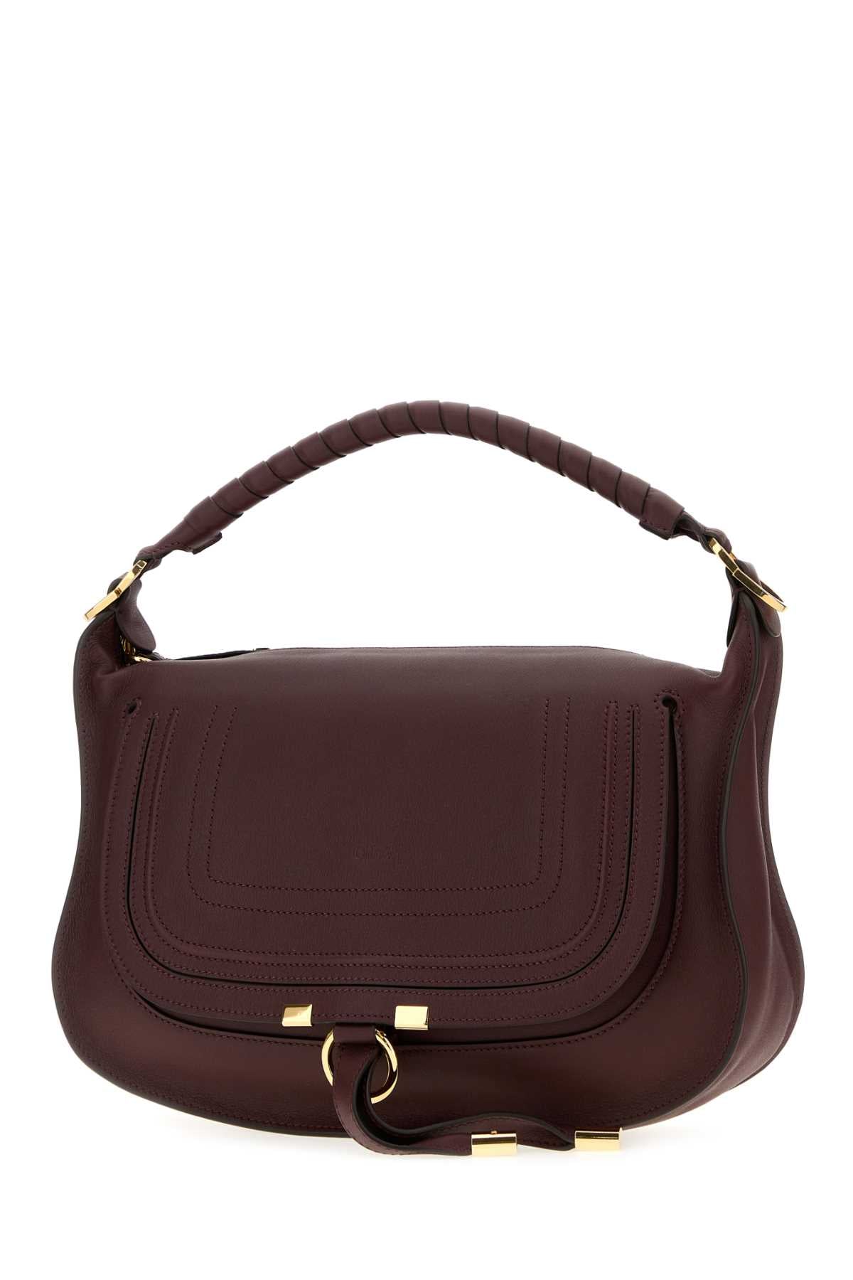 CHLOE Chloe Women Aubergine Leather Small Marcie Shoulder Bag