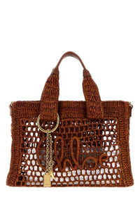 CHLOE Chloe Women Caramel Raffia Summer Banana Shopping Bag