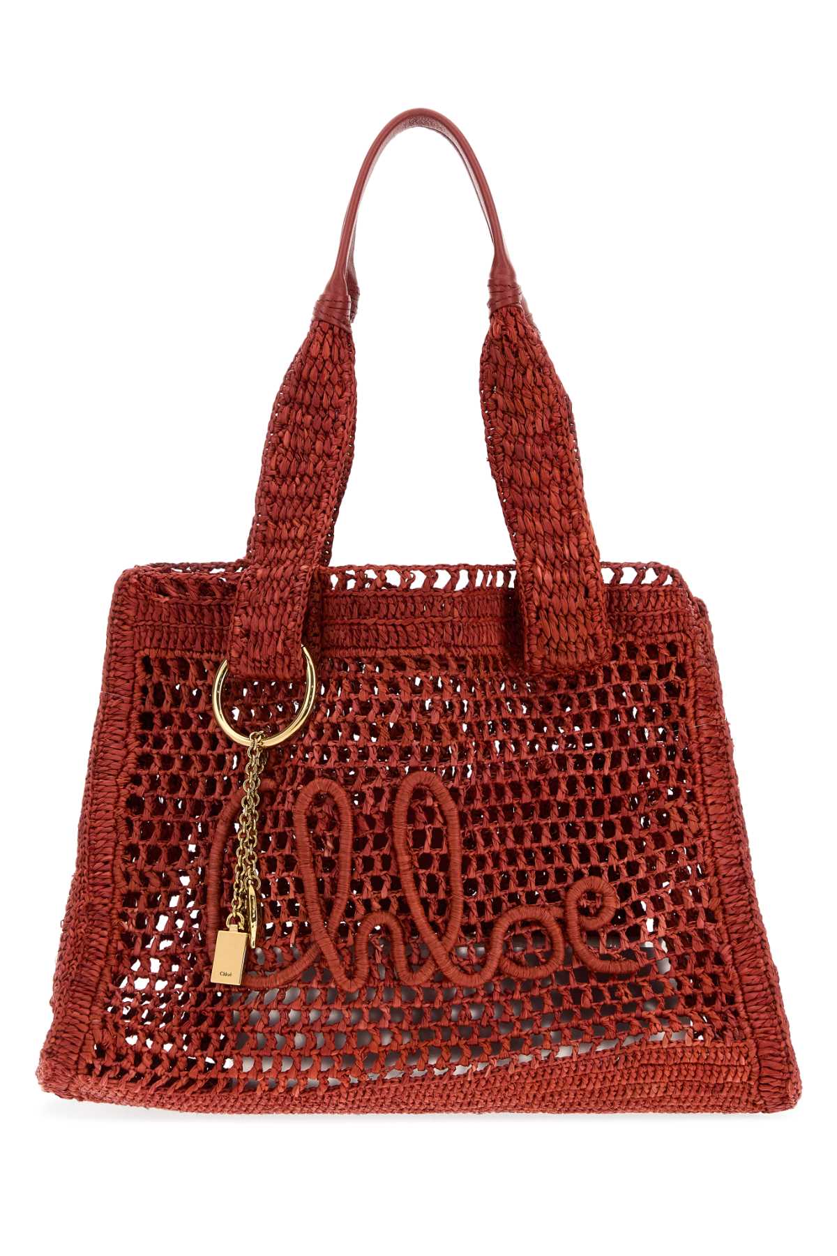 CHLOE Chloe Women Red Raffia East-West Summer Banana Shopping Bag