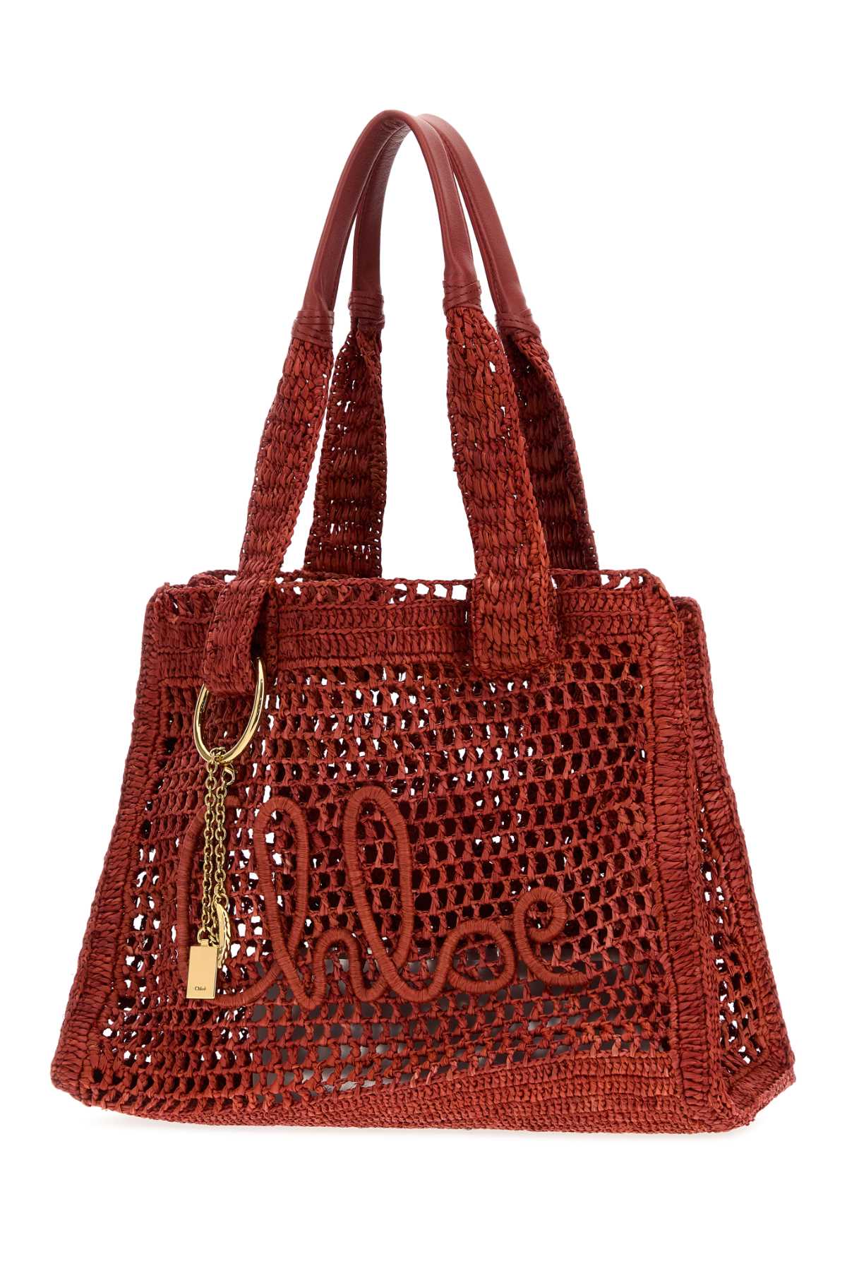 CHLOE Chloe Women Red Raffia East-West Summer Banana Shopping Bag