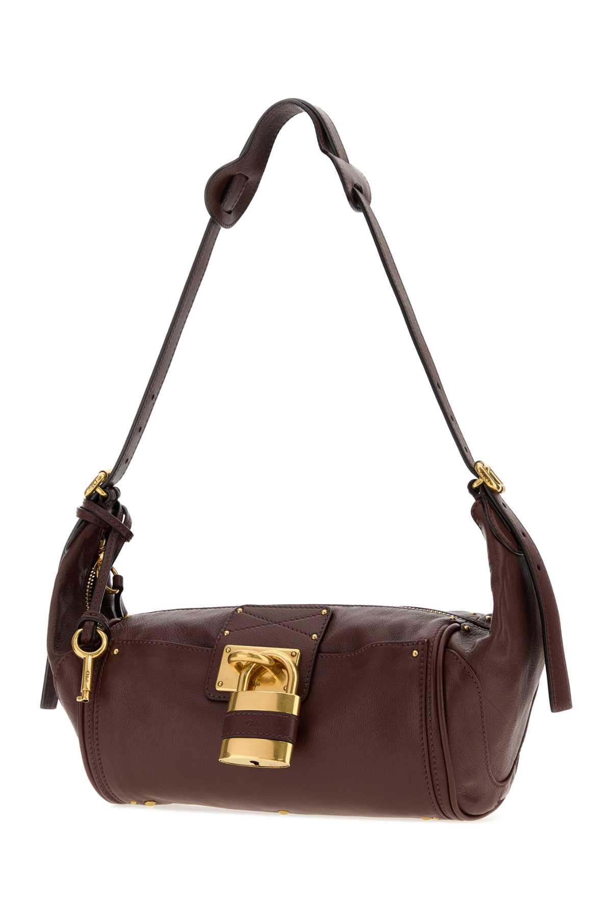 CHLOE Chloe Women Burgundy Leather Paddington Shoulder Bag