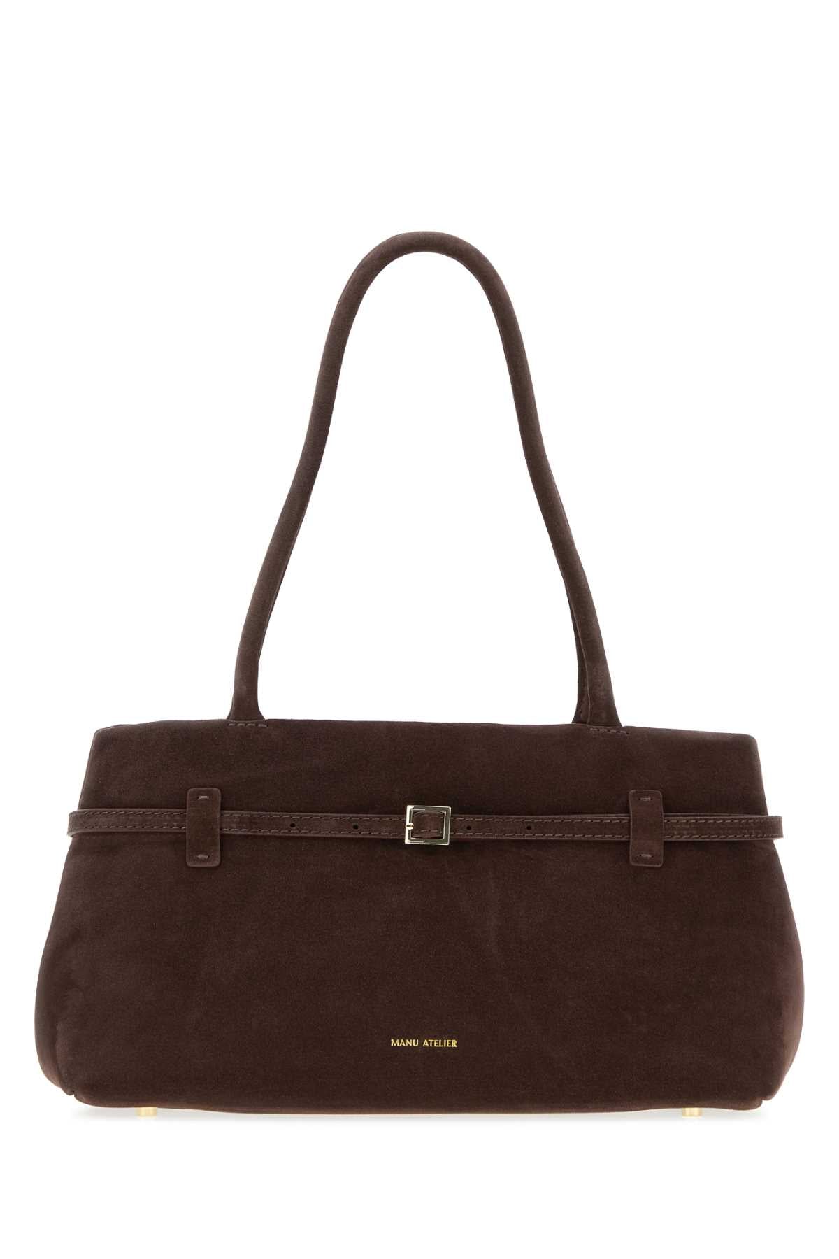MANU ATELIER Manu Atelier Women Brown Suede  Le Cambon East West Shoulder Bag