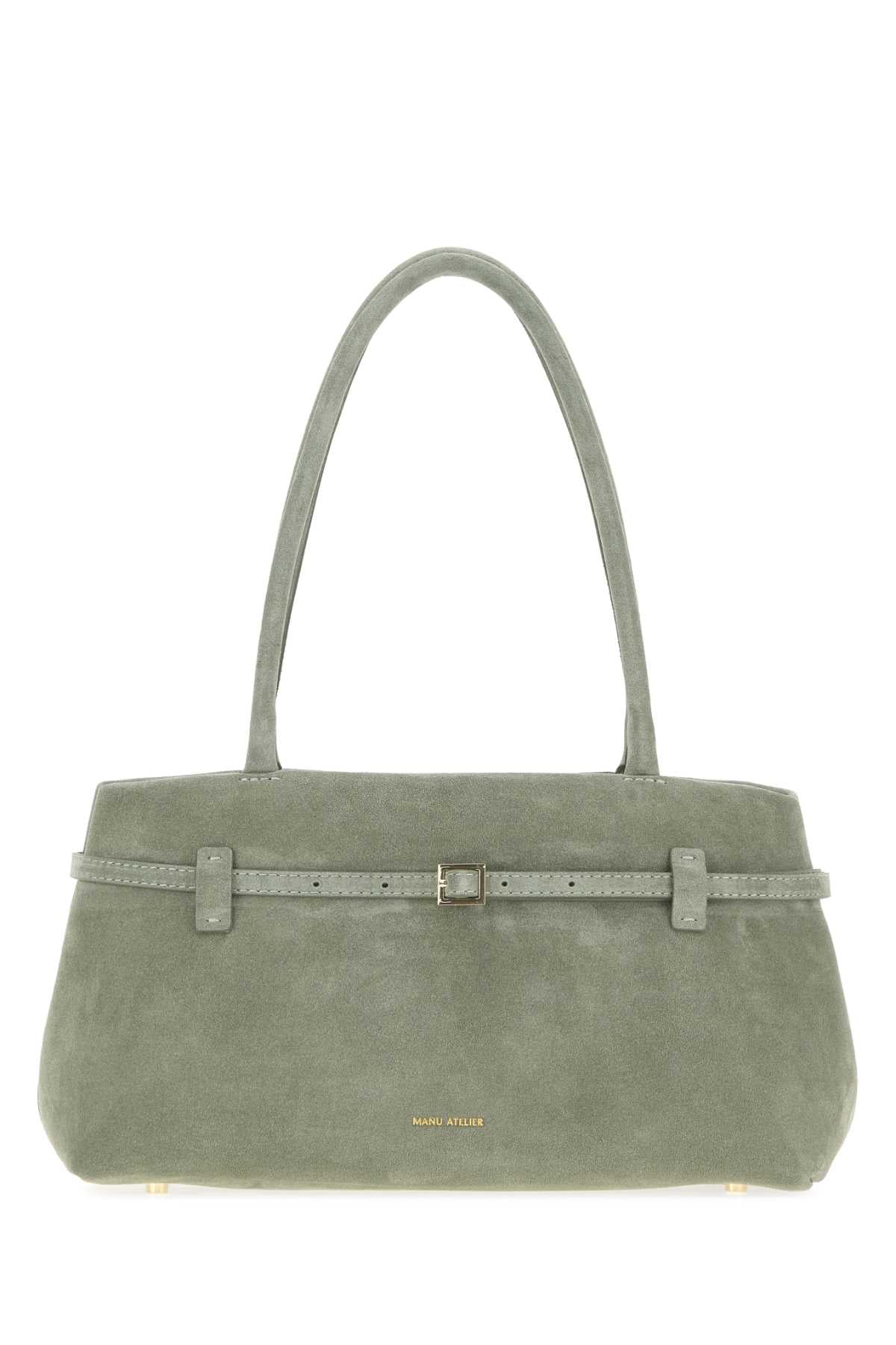 MANU ATELIER Manu Atelier Women Sage Green Suede  Le Cambon East West Shoulder Bag