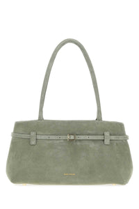 MANU ATELIER Manu Atelier Women Sage Green Suede  Le Cambon East West Shoulder Bag