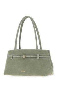 MANU ATELIER Manu Atelier Women Sage Green Suede  Le Cambon East West Shoulder Bag