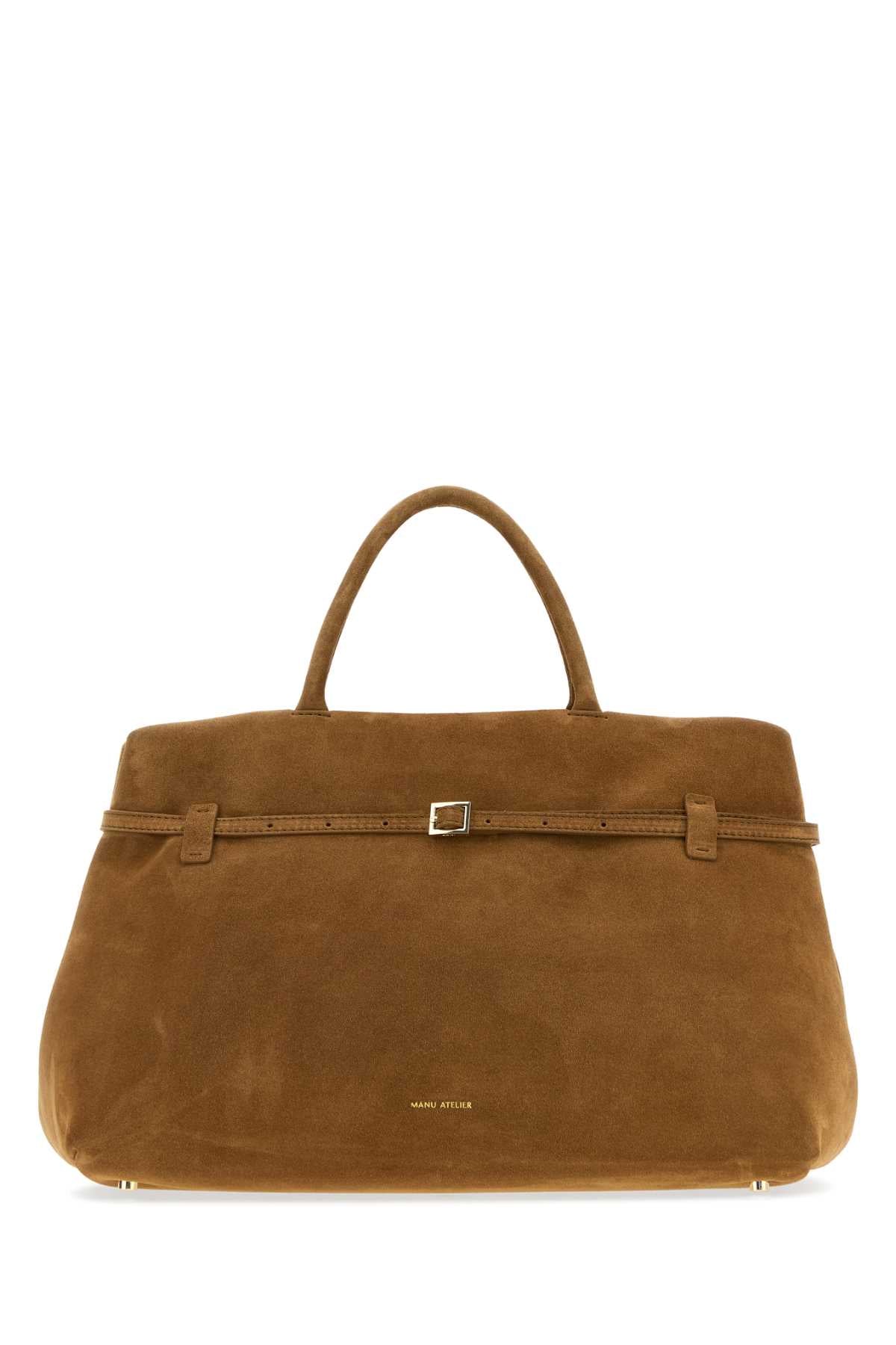 Manu Atelier Women Camel Suede Le Cambon 40 Handbag