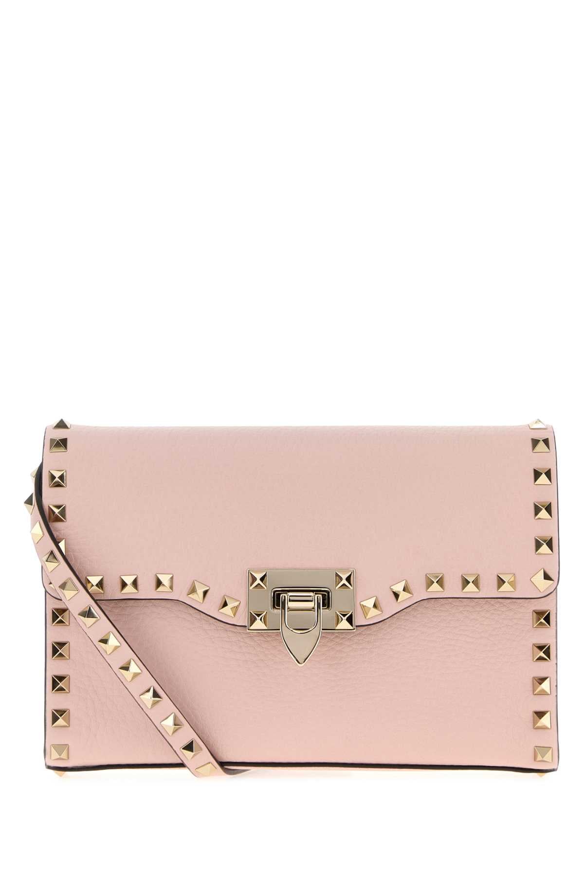 Valentino Garavani Women Pink Leather Small Rockstud Crossbody Bag