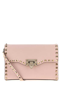 Valentino Garavani Women Pink Leather Small Rockstud Crossbody Bag