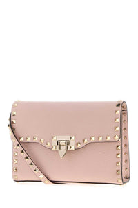 Valentino Garavani Women Pink Leather Small Rockstud Crossbody Bag