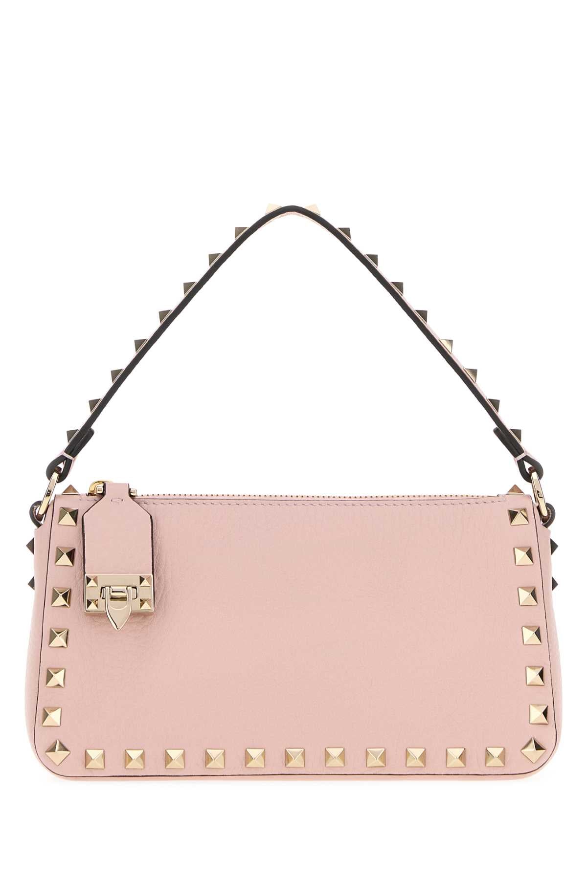 Valentino Garavani Women Pastel Pink Leather Small Rockstud Handbag