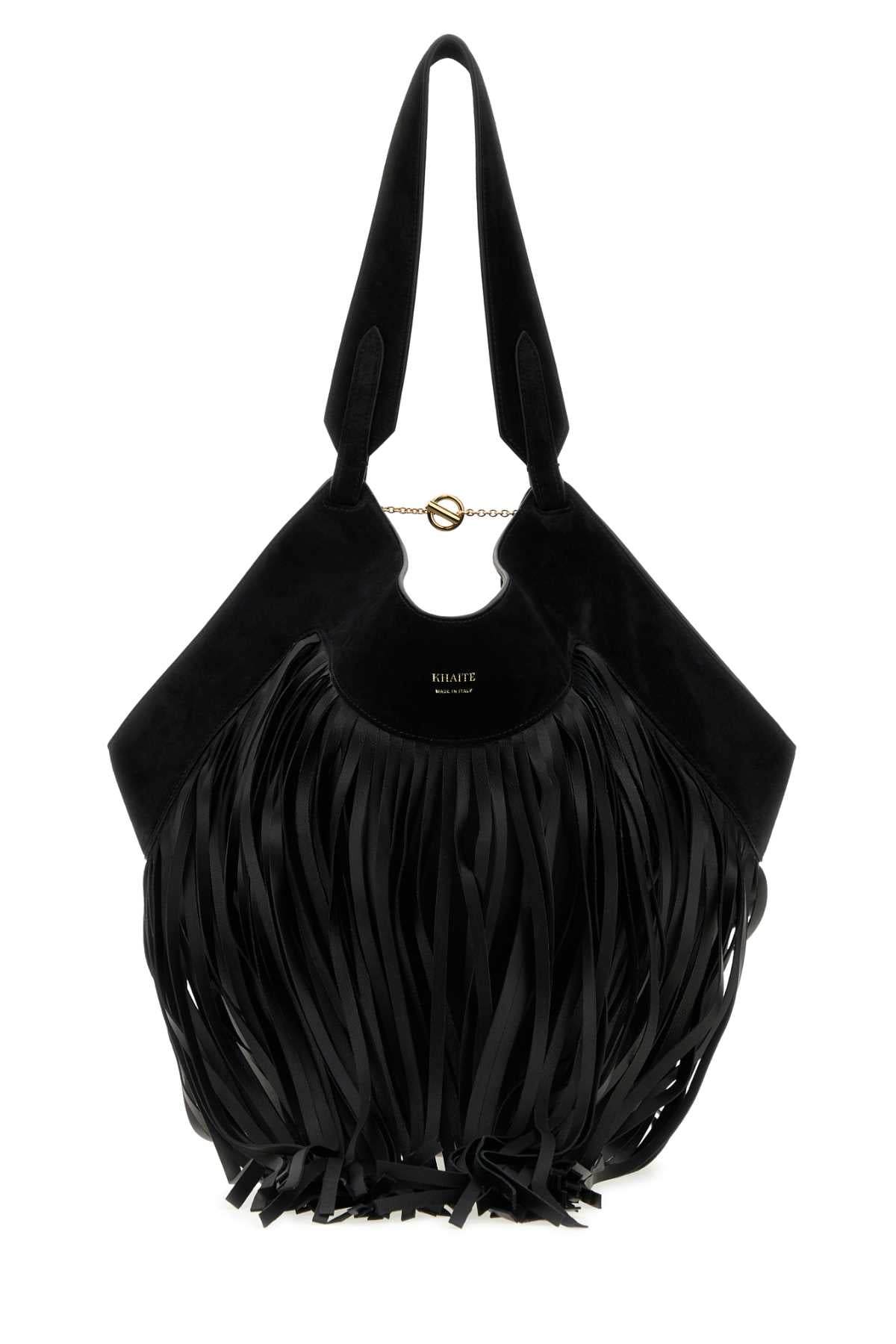 Khaite Women Black Leather Small Lotus Shopping Bag
