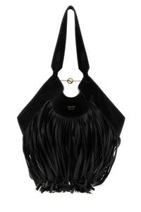 Khaite Women Black Leather Small Lotus Shopping Bag