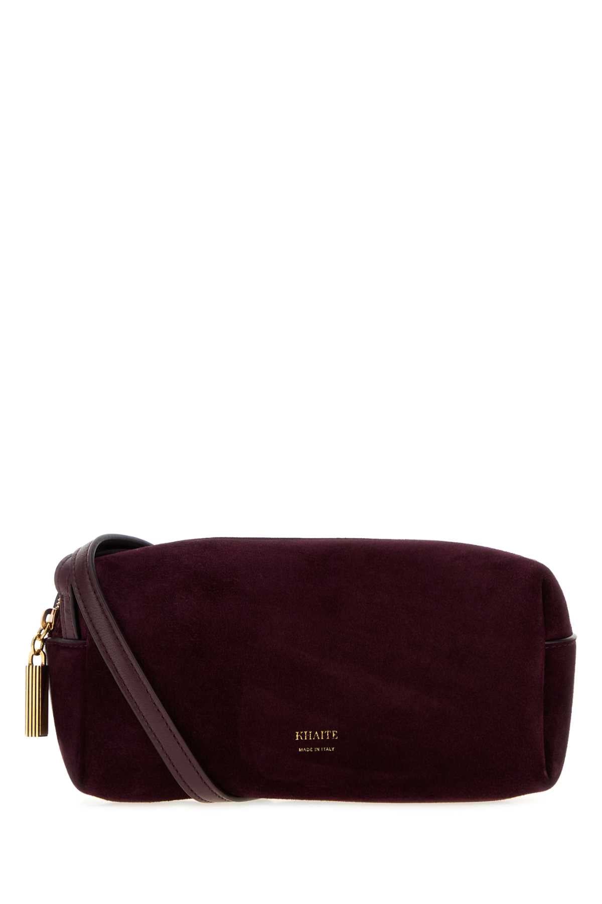 Khaite Women Plum Suede And Leather Mini Kye Crossbody Bag