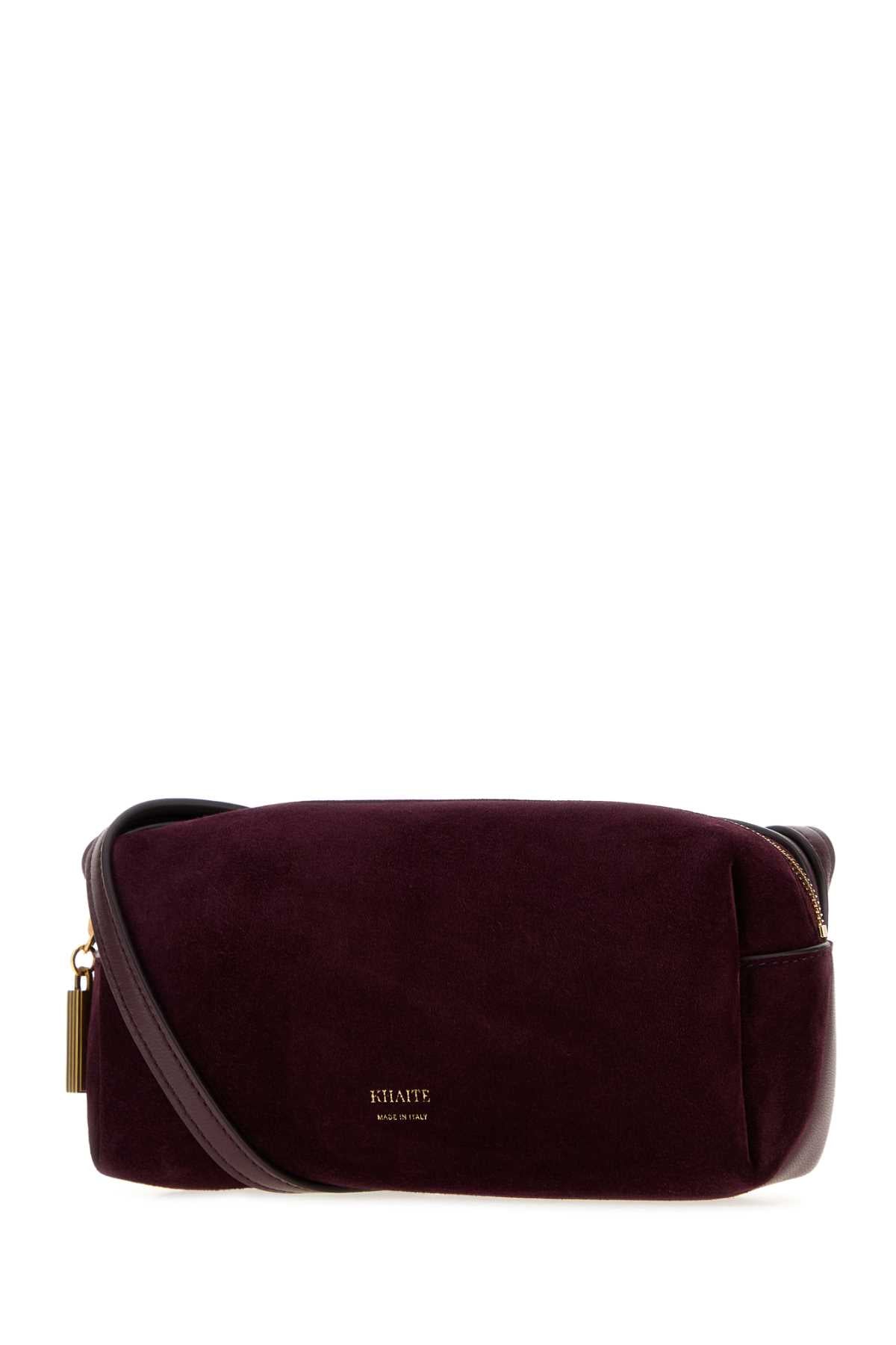 Khaite Women Plum Suede And Leather Mini Kye Crossbody Bag