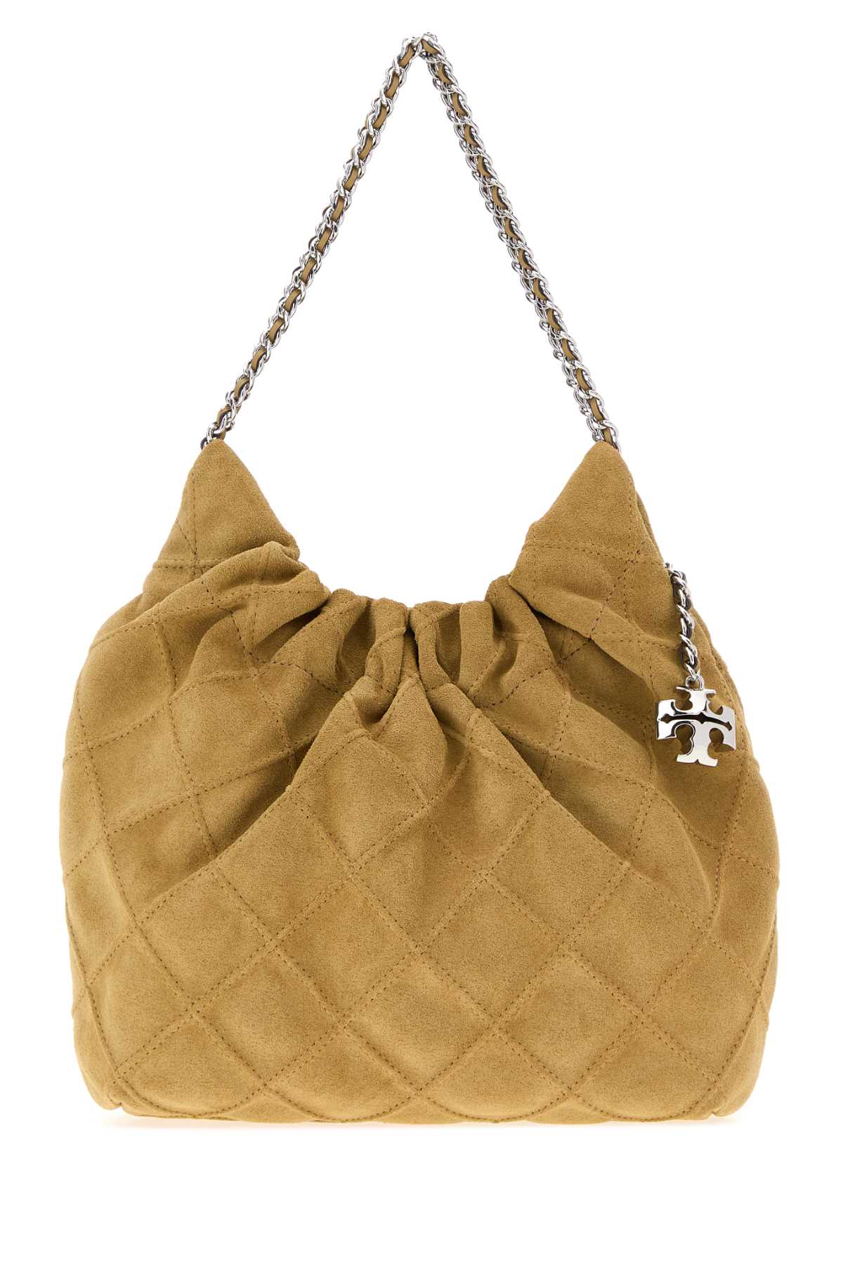 TORY BURCH Tory Burch Women Beige Suede Mini Fleming Shoulder Bag