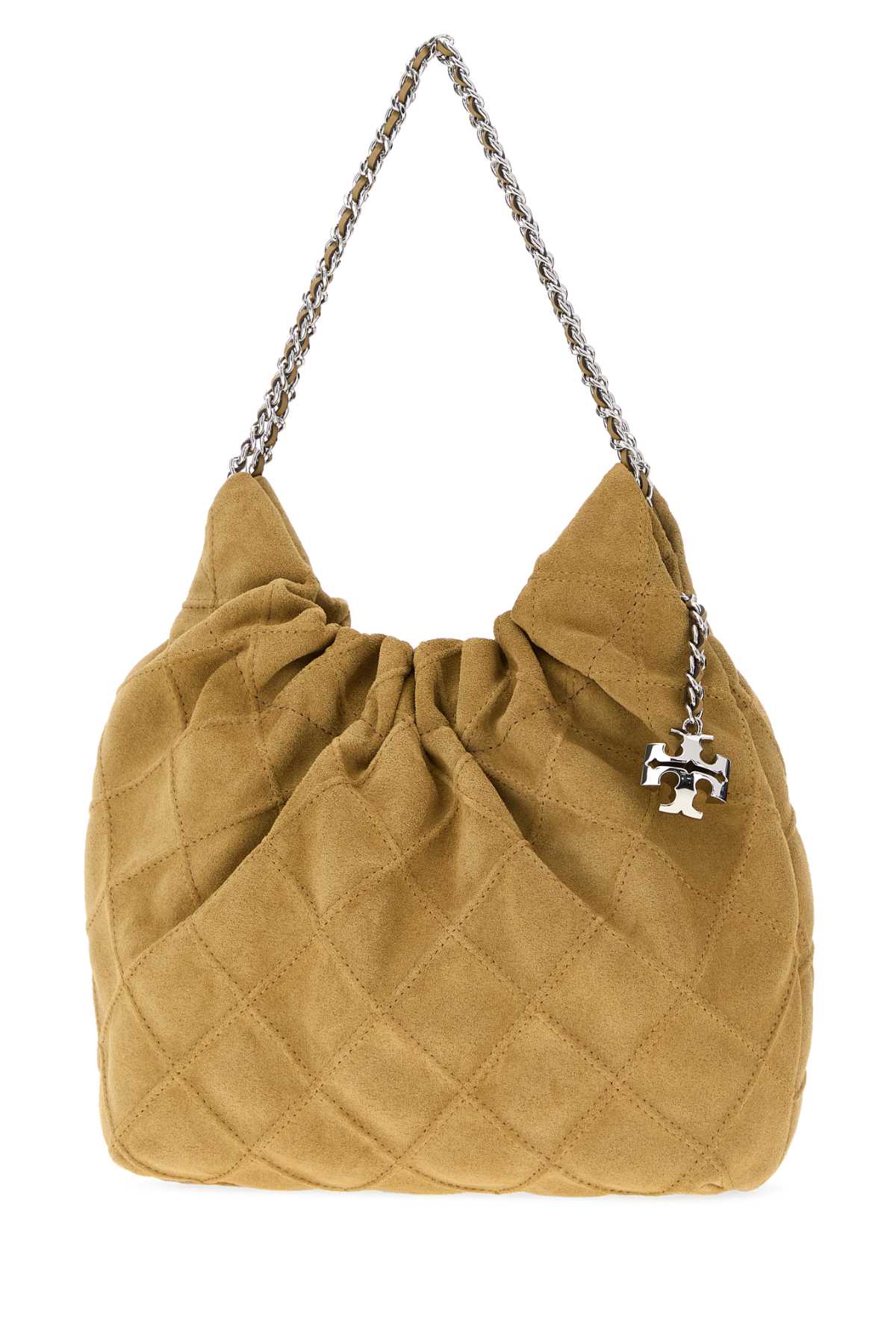 TORY BURCH Tory Burch Women Beige Suede Mini Fleming Shoulder Bag