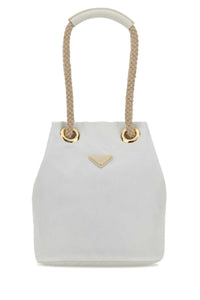 Prada Women White Re-Nylon Prada Mariner Bucket Bag