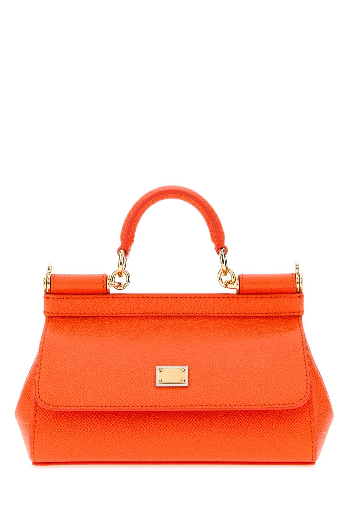DOLCE & GABBANA Dolce & Gabbana Women Orange Leather Small Sicily Handbag