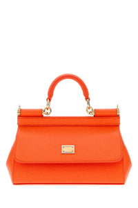 DOLCE & GABBANA Dolce & Gabbana Women Orange Leather Small Sicily Handbag