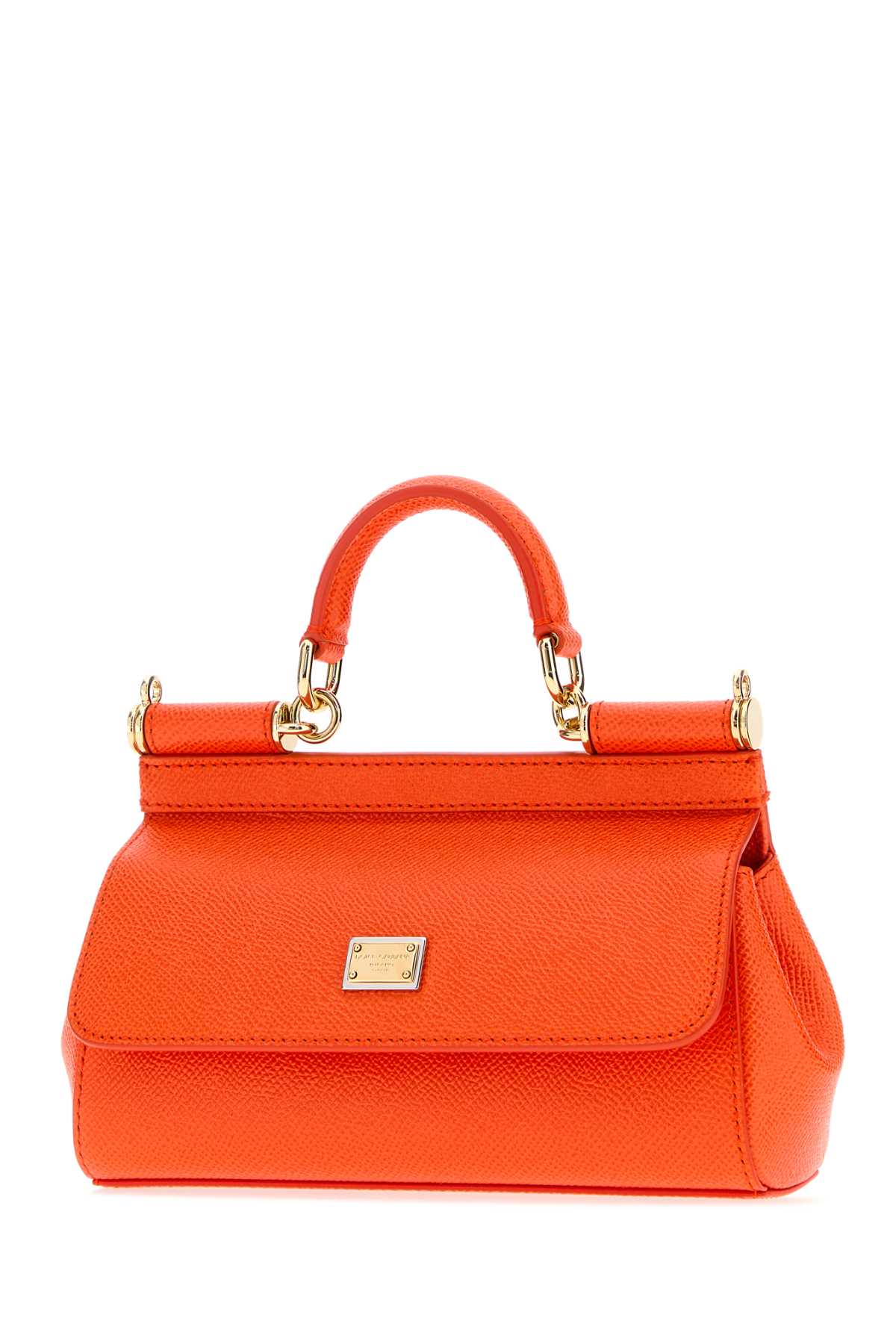 DOLCE & GABBANA Dolce & Gabbana Women Orange Leather Small Sicily Handbag