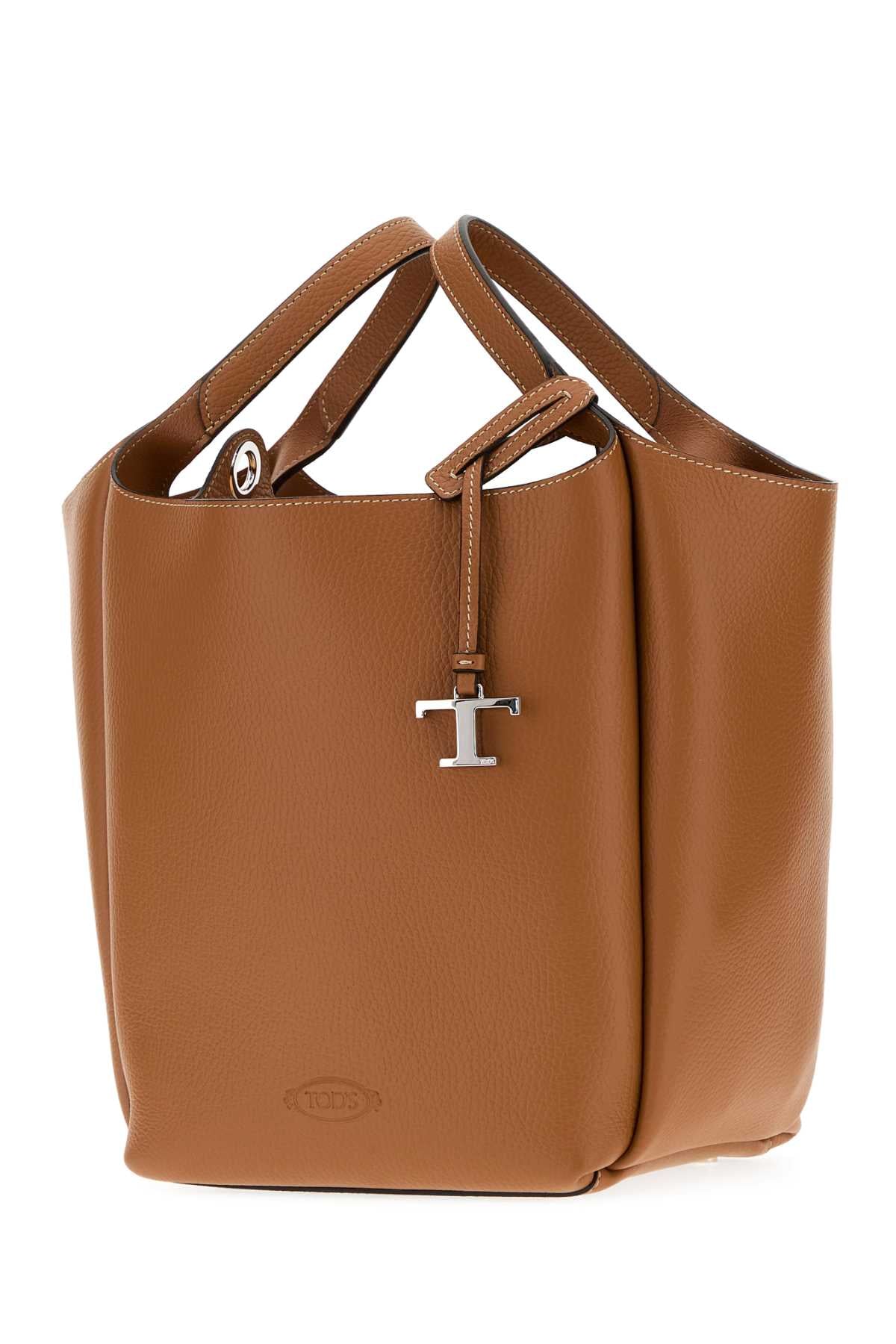 Tod's Women Camel Leather Apa Bucket Bag