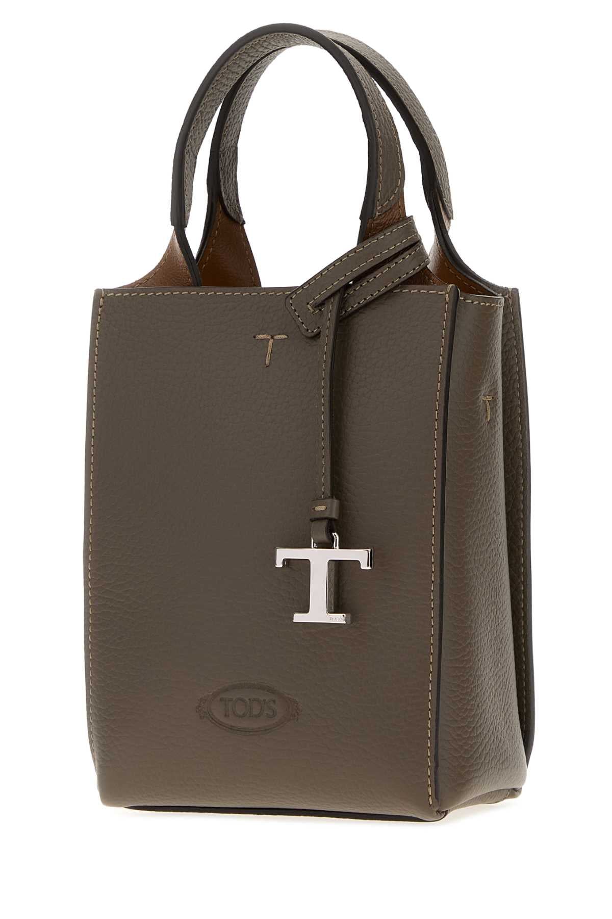 Tod's Women Dove Grey Leather Phone Holder