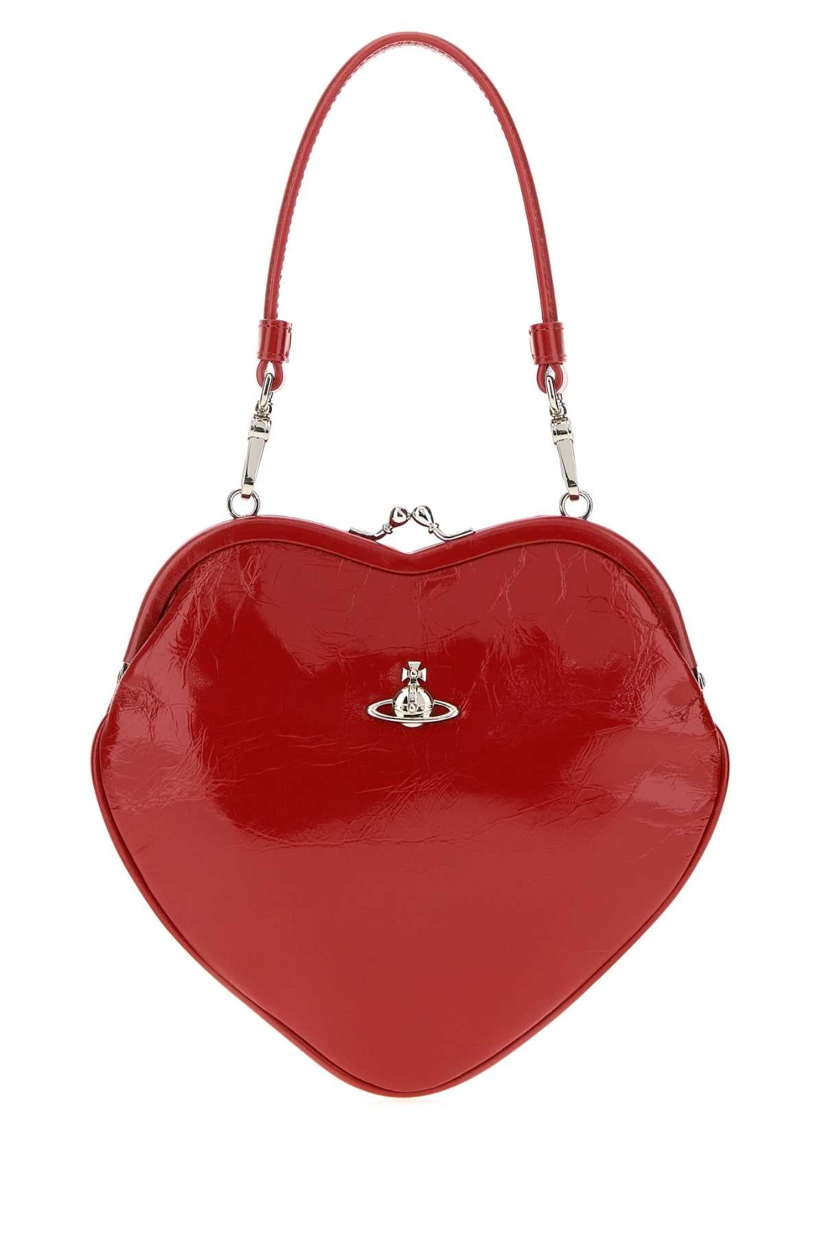 Vivienne Westwood Women Red Leather Belle Heart Frame Handbag