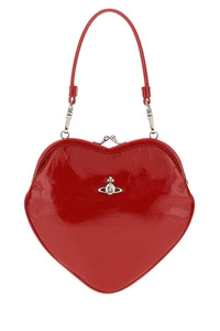 Vivienne Westwood Women Red Leather Belle Heart Frame Handbag