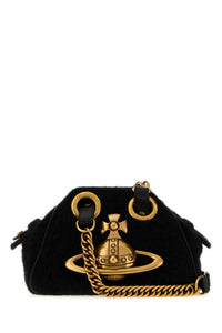VIVIENNE WESTWOOD Vivienne Westwood Women Black Fabric Archive Orb Chain Shoulder Bag