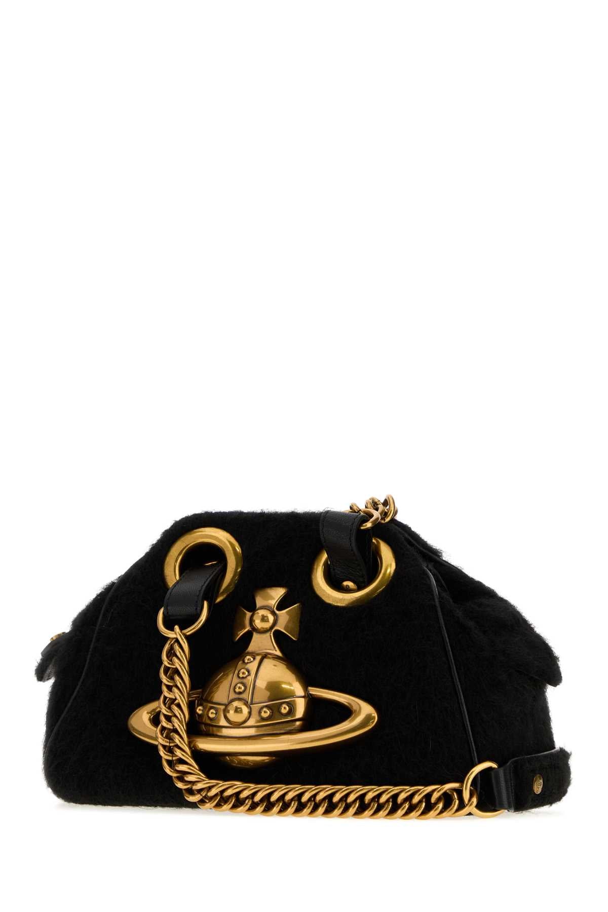 VIVIENNE WESTWOOD Vivienne Westwood Women Black Fabric Archive Orb Chain Shoulder Bag