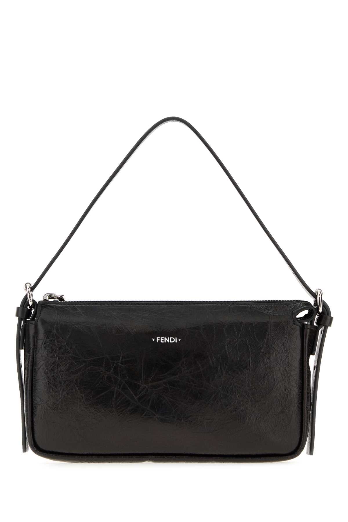 FENDI Fendi Women Black Leather Mall Handbag