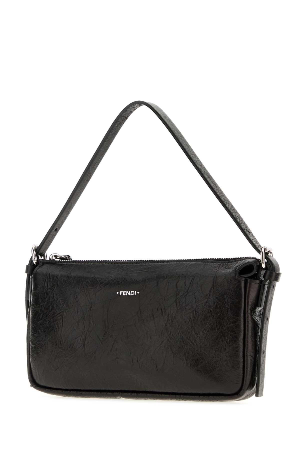 FENDI Fendi Women Black Leather Mall Handbag