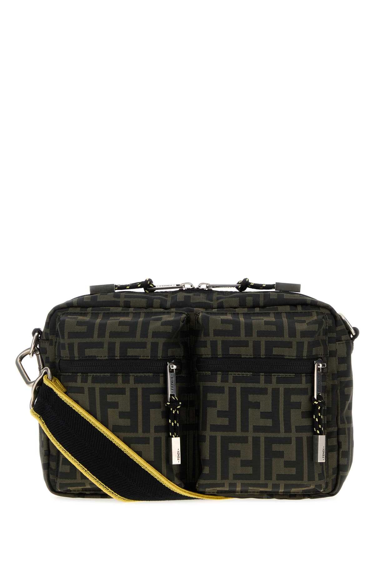 Fendi Men Embroidered Fabric Camera Case Crossbody Bag