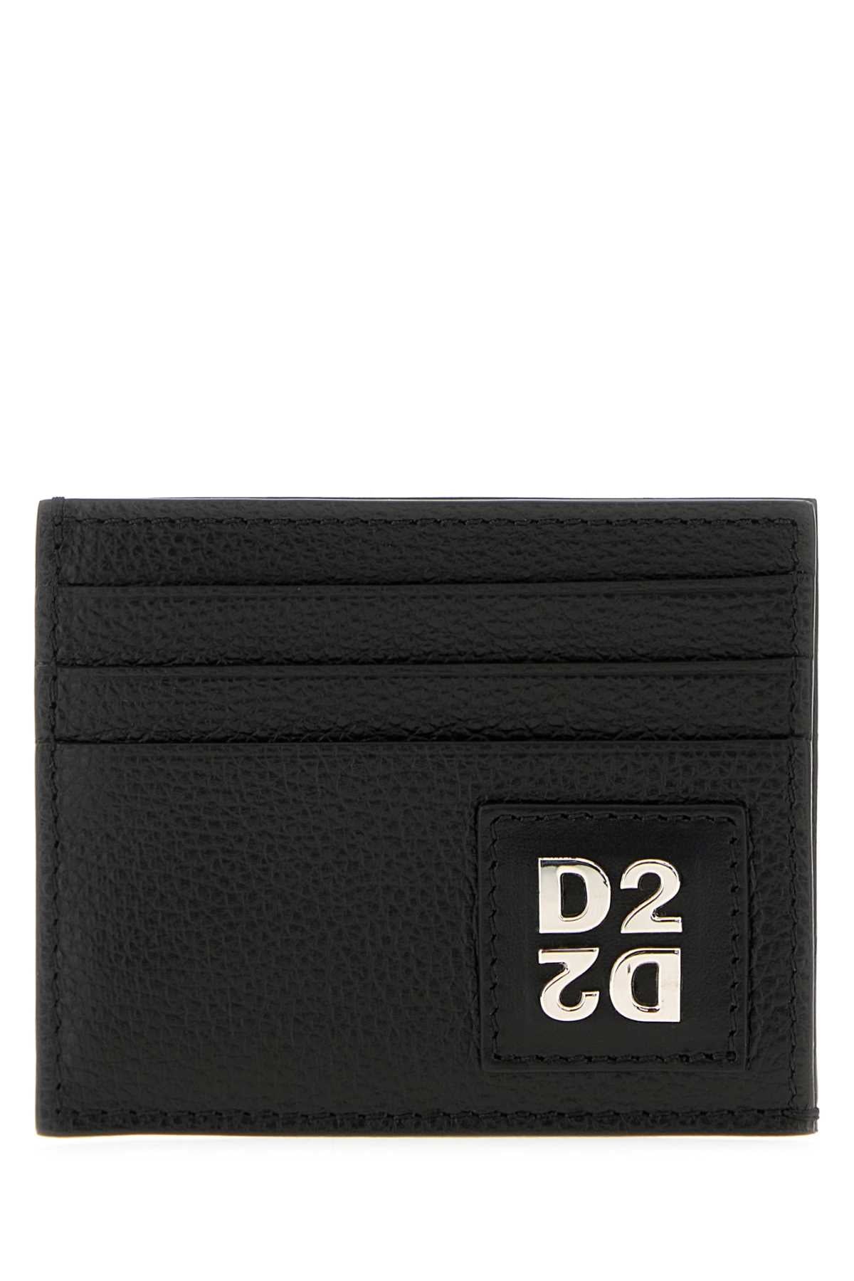 Dsquared Men Black Leather Card Holder