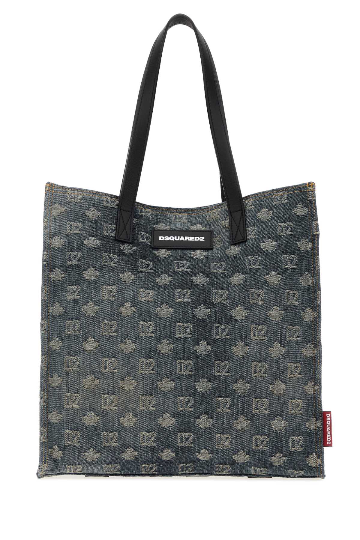 Dsquared Men Embroidered Denim D2 Shopping Bag