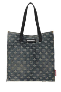 Dsquared Men Embroidered Denim D2 Shopping Bag