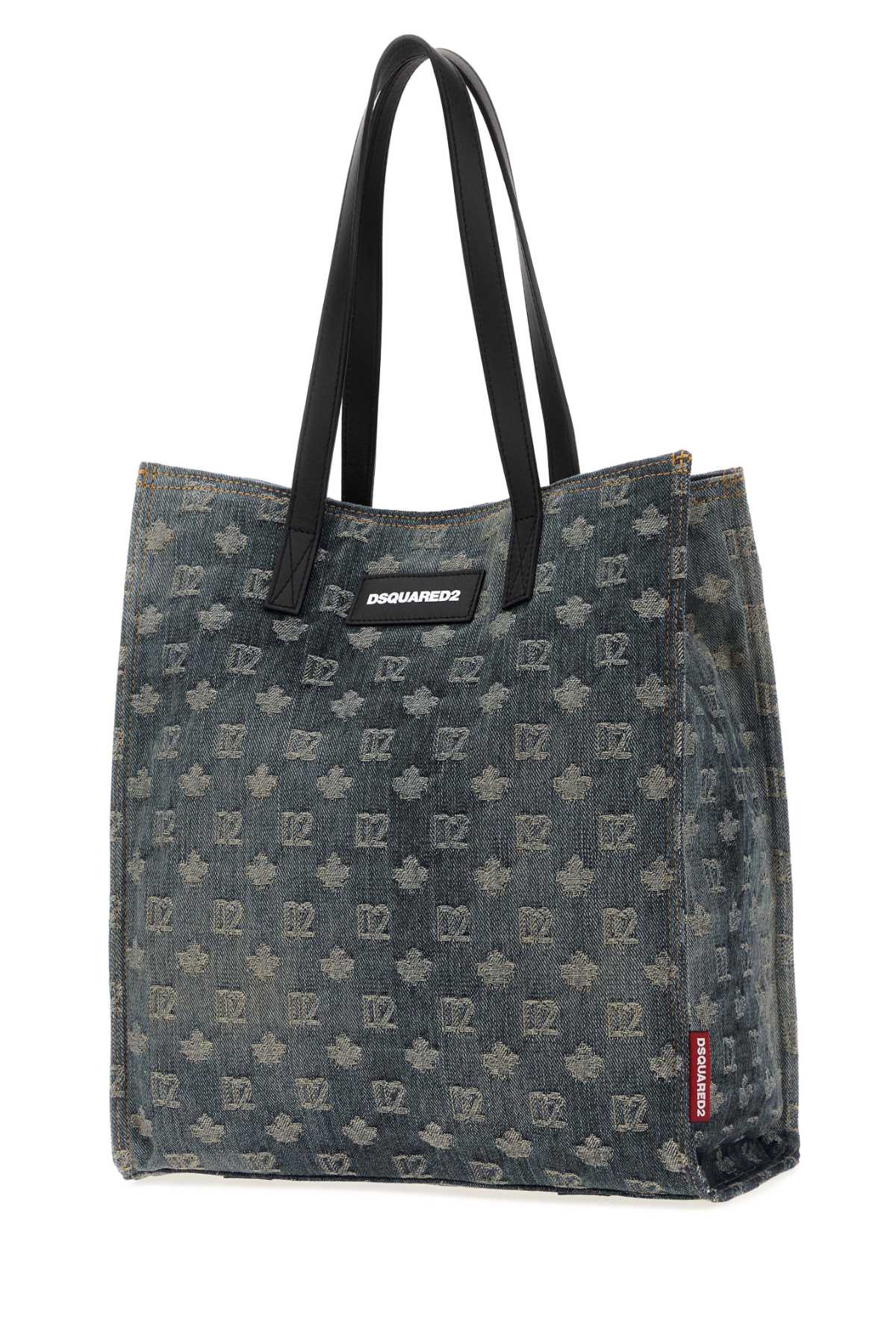 Dsquared Men Embroidered Denim D2 Shopping Bag