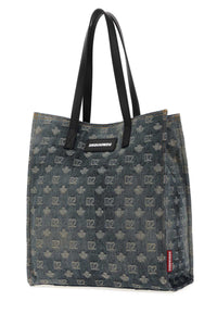 Dsquared Men Embroidered Denim D2 Shopping Bag