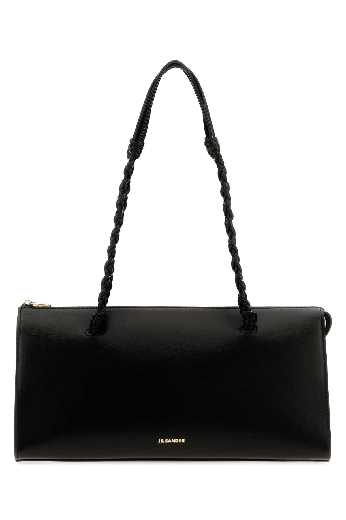 JIL SANDER Jil Sander Women Black Leather Tangle Tent Shoulder Bag