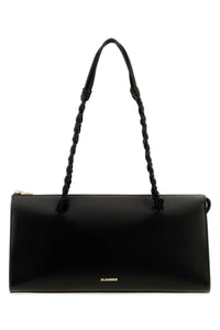 JIL SANDER Jil Sander Women Black Leather Tangle Tent Shoulder Bag