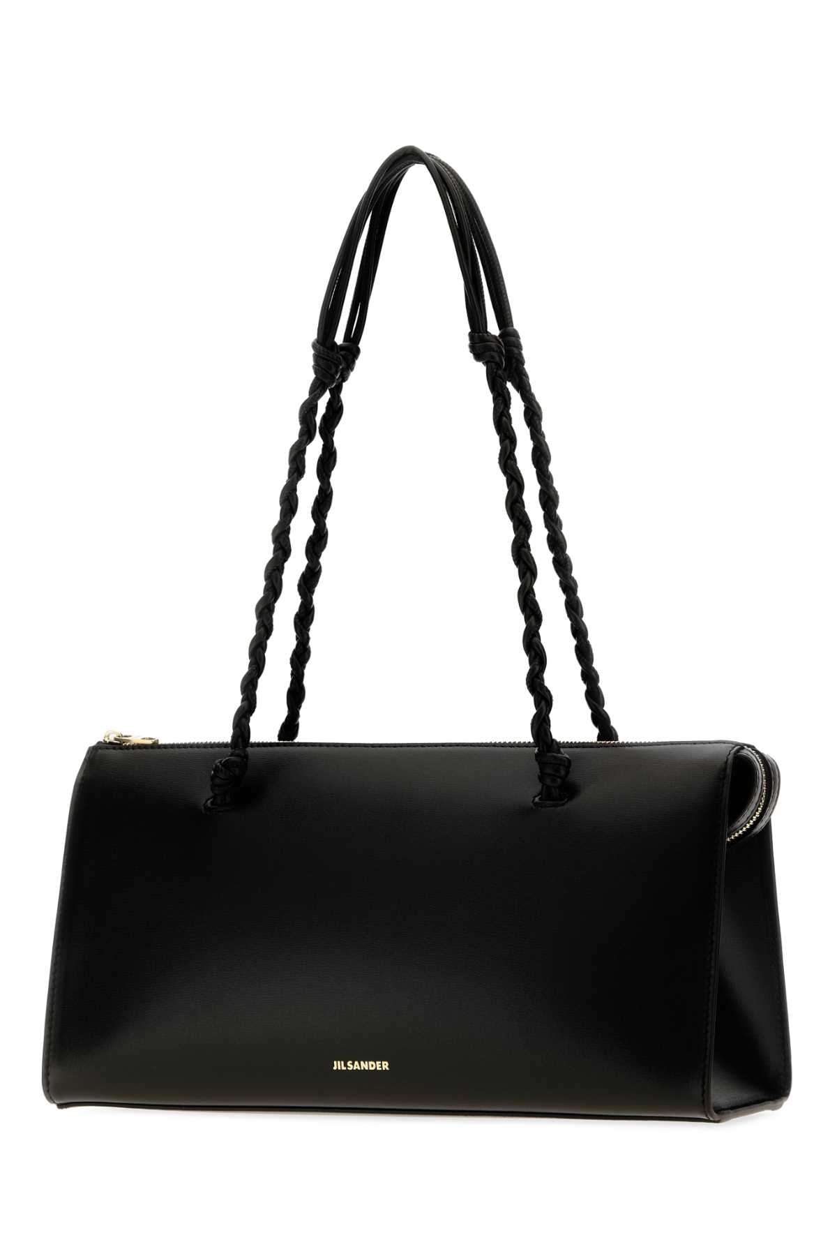 JIL SANDER Jil Sander Women Black Leather Tangle Tent Shoulder Bag