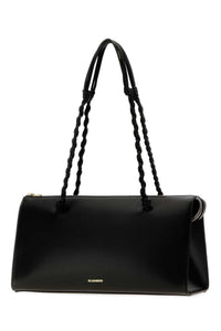 JIL SANDER Jil Sander Women Black Leather Tangle Tent Shoulder Bag