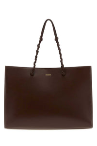 JIL SANDER Jil Sander Women Chocolate Leather Tangle Shopping Bag