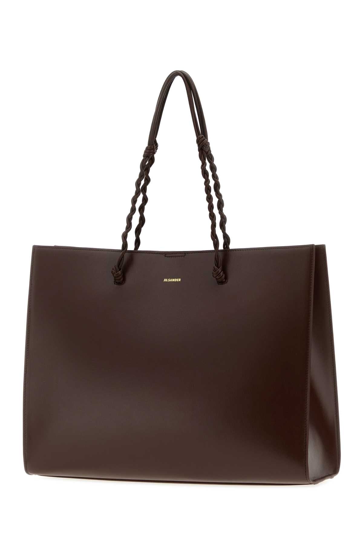 JIL SANDER Jil Sander Women Chocolate Leather Tangle Shopping Bag