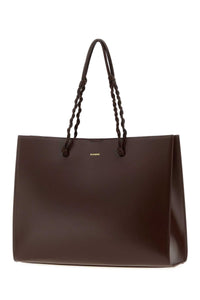 JIL SANDER Jil Sander Women Chocolate Leather Tangle Shopping Bag