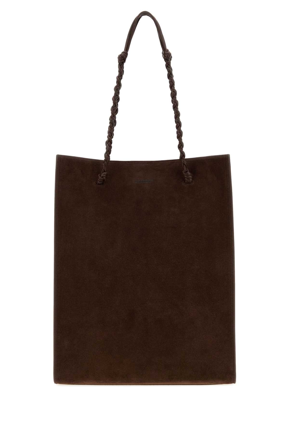 JIL SANDER Jil Sander Women Chocolate Suede Tangle Shopping Bag
