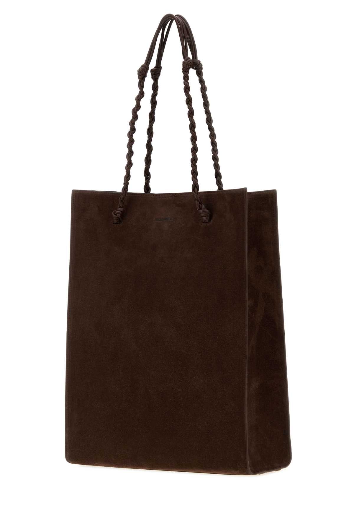 JIL SANDER Jil Sander Women Chocolate Suede Tangle Shopping Bag